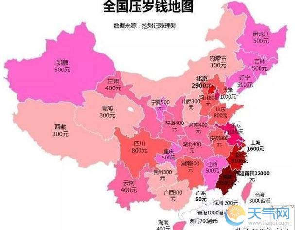 2019全国压岁钱哪个省最多？全国压岁钱TOP10排名