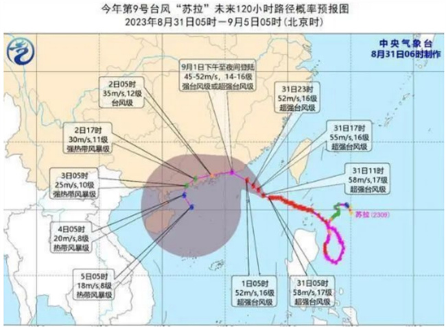 超强台风苏拉或于今夜登陆广东